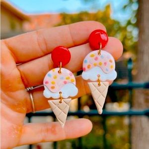 Ice cream cone earrings